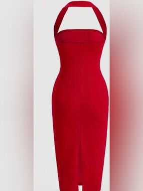 SHEIN Red Strapless Bodycon Dress